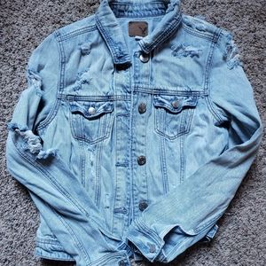 American Eagle Distressed Light-wash Jean Jacket